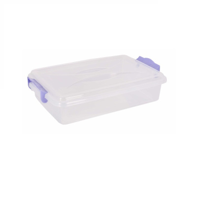 Контейнер прямоуг. с ручками 4.5л (плоский)(прозрачный) (то)