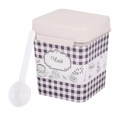 Ёмкость "Плетёнка" (сахар) 1,2л. с ложкой (то)