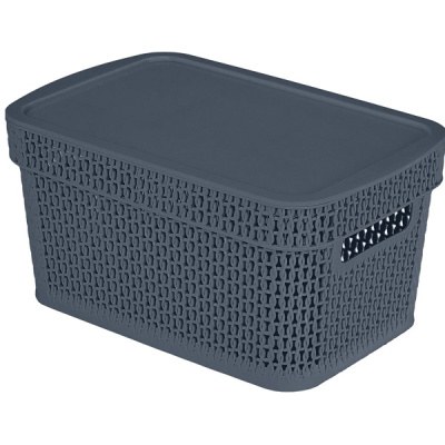 Корзина прямоугольная Ajur 5л (281х185х139мм) космический серый (то)