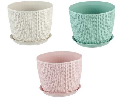 Кашпо ВЯЗАНИЕ D155мм с подставкой 1,9л (то)