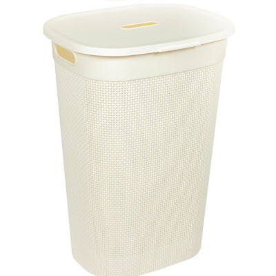 Корзина для белья OSLO 55л молочный туман (то)