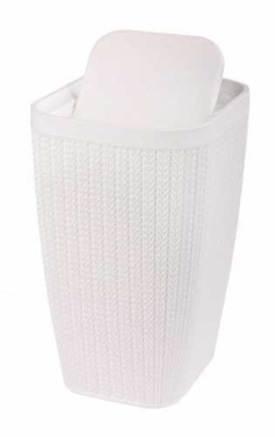 Контейнер для мусора "Вязаное плетение" 10л(белый) (то)