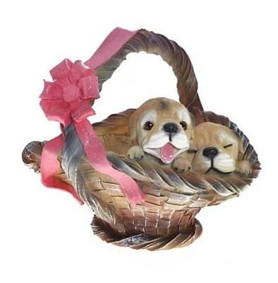 Кашпо "Щенки в цветочной корзине"