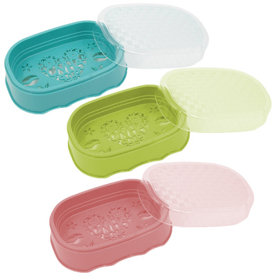 Мыльница пластиковая, с крышкой 