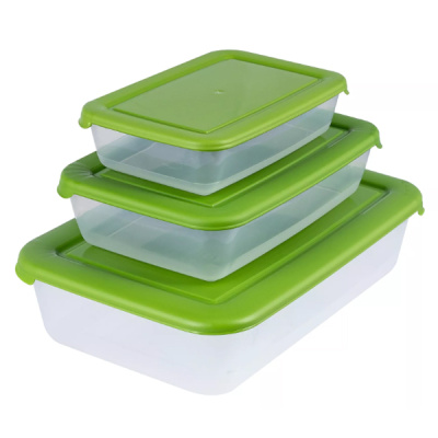 Комплект контейнеров для СВЧ (3шт) 0,45+0,9+1,9л прямоугольный (то)