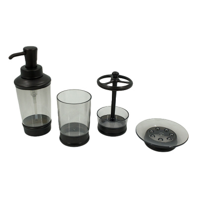 Набор для ванной комнаты (стакан, подставка для зубных щеток, дозатор для жидкого мыла,мыльница)