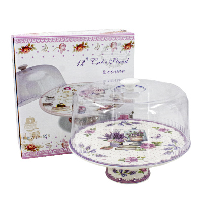 Тортовница на ножке керамическая 30см, с крышкой