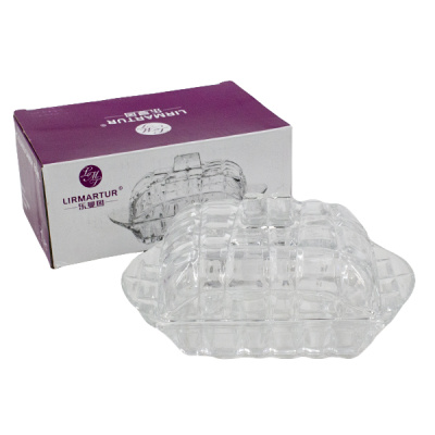 Масленка стеклянная 17*10*7см, с крышкой