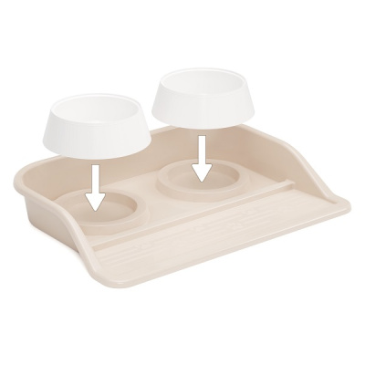 Набор ALTA миски для животных 0,3л (2шт) на подставке (бежевый)  (то)