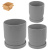 Кашпо керамическое 3шт с поддоном серый (Ø-11см h-12см /  Ø-12см h-13см / Ø-16см h-17см)