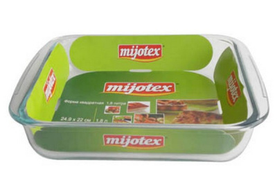 Форма стекл.квадрат.24*22*5см  1,8л