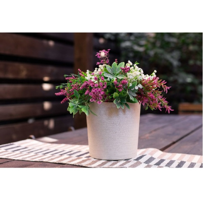 Горшок "ЭКО Цилиндр" D20 со встав. 5,2л слоновая кость (белый) (дерево+пластик) (то)