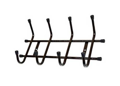 Вешалка настенная 4-х рожковая, коричневая, трубка (хпп) (то)