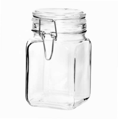 Банка стеклянная ГРАНИ с металлической защелкой Н-20см