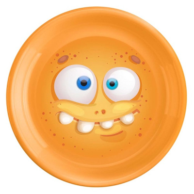 Тарелка детская плоская с декором 185мм (Оранжевый)(то)