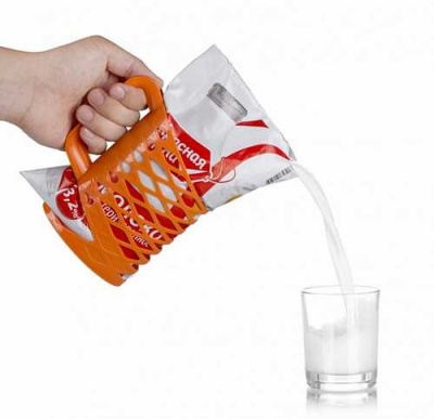 Держатель для молочных продуктов в мягкой уп. 1л бежевый (то)