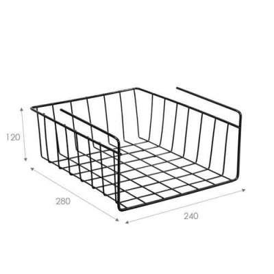 Корзина подвесная 280х240x120 мм (черный)(хпп) (то)