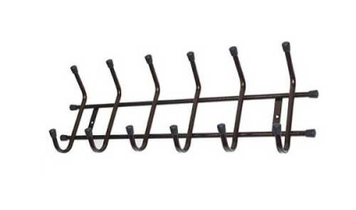 Вешалка настенная 6-ти рожковая, коричневая, трубка (хпп) (то)