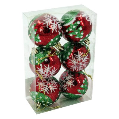 Шары елочные 6см, 6шт 