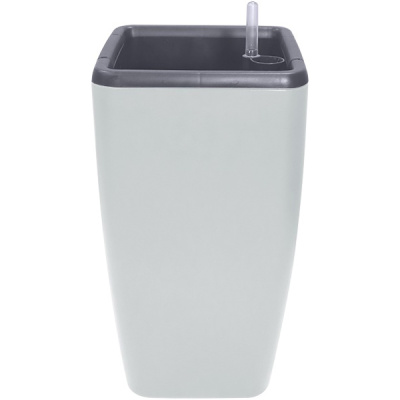 Горшок с автополивом Munchen 20л/8л квадратный со вставкой утренний туман (то)