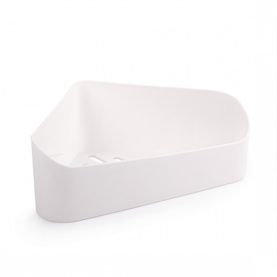 Полка для ванной (на скотче) угловая (белая)  (то)