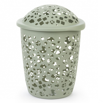 Корзина "Непоседа" 45л с крышкой (оливковый) (то)