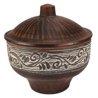 Кастрюлька "Орнамент" 0,9 л. ; высота - 9см, ширина- 14см, длина - 14см