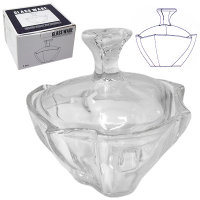 Сахарница с крышкой стеклянный Ø-17см