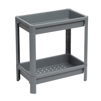 Этажерка широкая VIKEA 2-х ярусная (серый) (то)