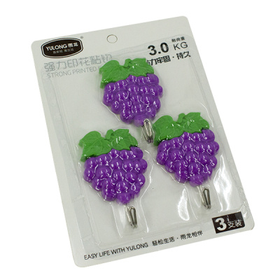 Крючки фигурные 3шт (пластик, металл)