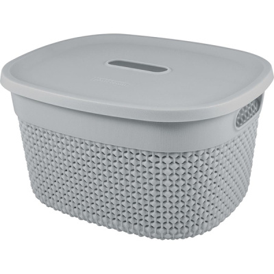 Корзина для хранения с крышкой OSLO 6л серый шторм (то)