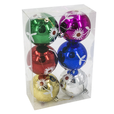 Шары елочные 8см, 6шт 