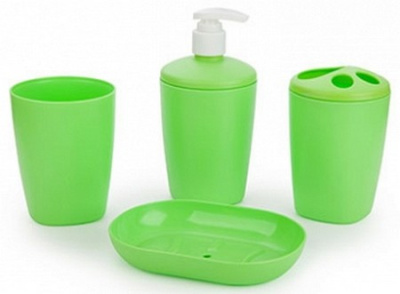 Набор аксессуаров для ванной комнаты "Aqua" (салатный)(то)