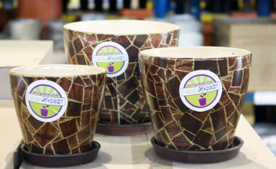 Комплект керам. горшков "Орнамент 4" 3шт