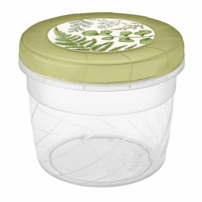 Банка с завинчивающейся крышкой 0,8л с декором (зеленый) (то)