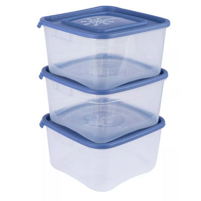 Комплект конт. для замораживания продуктов 1,0л (3шт.) МОРОЗКО квадр.(то)