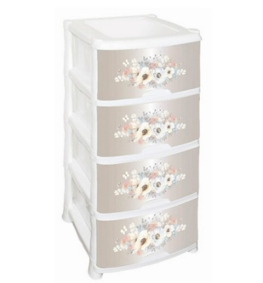 Комод 4-х секц декор Акварель 39х47х95см