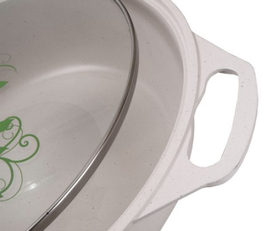 Кастрюля-жаровня 4л со стеклянной крышкой,АП(светлое),линия "Традиция"