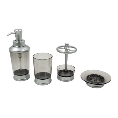 Набор для ванной комнаты (стакан, подставка для зубных щеток, дозатор для жидкого мыла,мыльница)