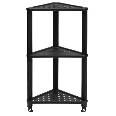 Полка угловая VIKEA подвесная 3-х ярусная (черный) (то)