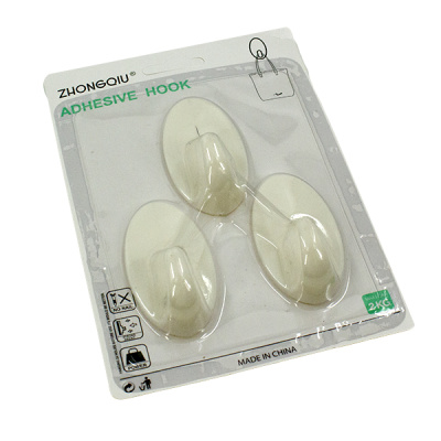 Крючки овальные 3шт (пластик)