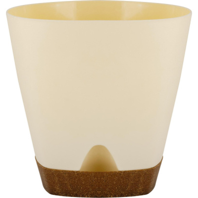 Горшок для цветов WOOD D250мм с прикорневым поливом 8л сливочный/бук (то)