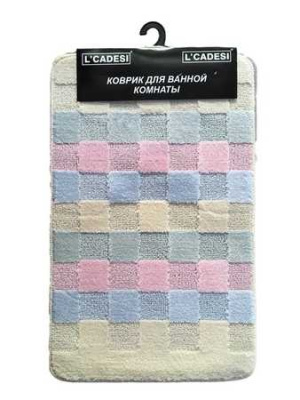 Коврик для ванной L'CADESI Marathon, 60х100, Блок, розовый