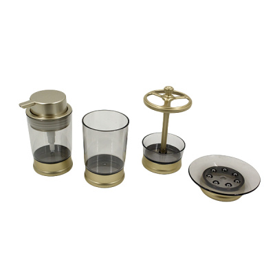 Набор для ванной комнаты (стакан, подставка для зубных щеток, дозатор для жидкого мыла,мыльница)