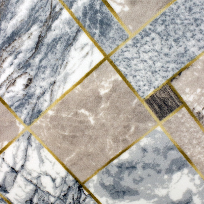 Комплект из 2 ковриков NOVA (полиэстер) 60x100 (60х50) арт 14462 бежево-серый Турция