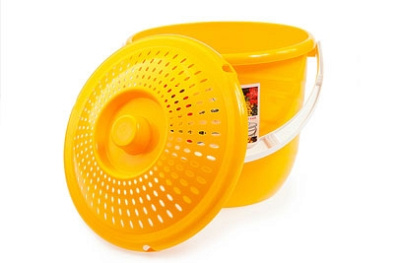 Ведро 10л "Practic Lux" с перф. крышкой (солнечный) (то)