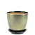 Горшок Глянец бутон мет.чер/зол 12см (ГЛ11/1)   