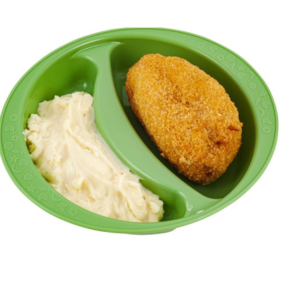 Тарелка детская двухсекц. Lalababy Follow Me фисташковый пломбир (то)