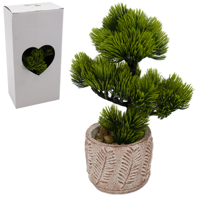 Цветок искусственный БОНСАЙ h-26см, в пластиковом горшке