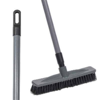Щётка для пола "Эталон" 26 см жесткая с черенком 120 см (серый)